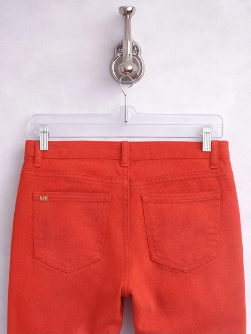 Michael Kors  Vibrant Izzy Sea Coral (Coral Red) Skinny Mid-rise Jeans